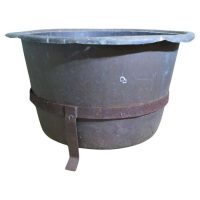 Heavy Copper and Wrought Iron Log Bin