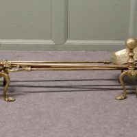 Heavy Gothic Fireside Tools on Andiron Rests