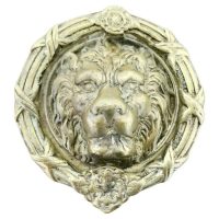 Heavy Gothic Lion’s Mask Brass Door Knocker
