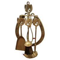 Heavy Quality Brass Fireside Companion Set, Horses