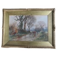 Henry Charles Fox R B A British 1855 1929. A Surrey Lane