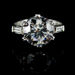 Diamond and Cubic Zirconia Dress Ring Mounted in Platinum