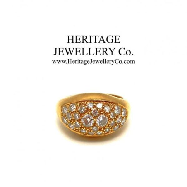 French Pavé Diamond Bombe Ring