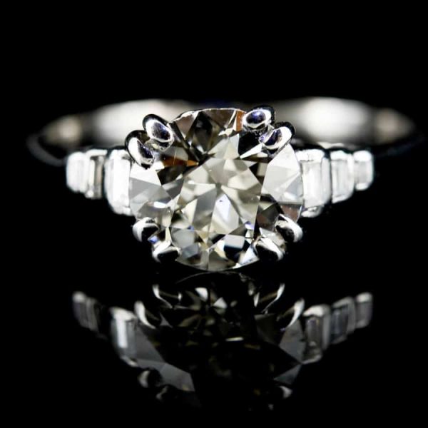 Art Deco Platinum &#038; Diamond Ring|Platinum Diamond 5 Stone Art Deco Ring| Diamond Art Deco Platinum Ring