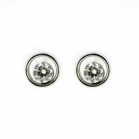 9ct White Gold Diamond Stud Earrings,