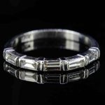 18ct White Gold Vintage Diamond Half Eternity Ring,Five Stone Baguette Diamond Set Eternity Ring,Baguette Diamond Half Eternity Ring