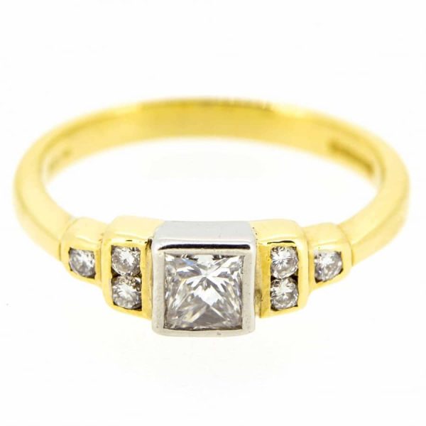 18ct Seven Stone Diamond Engagement Ring|18ct Diamond Engagement Ring| Princess Cut 18ct Engagement Ring