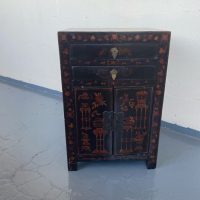 Chinese Black Lacquer Side Cabinet