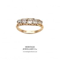 Edwardian Carved 5-Stone Diamond Ring (c.0.66 TCW)