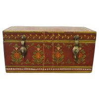 Indian Folk Art Painted Treasure Chest This is a pretty piece