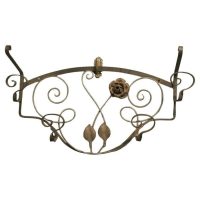 Iron and Gilt Hall Coat Hooks with Mirror