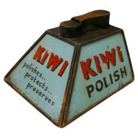 Kiwi Boot Polish Advertising Shoe Shine Box with Shoe Rest
