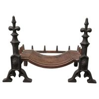 Large 19th Century Andirons with Grate