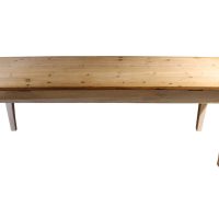 Large Antique Scrubbed Pine Kitchen Table on Square Section Supports, Circa 1900