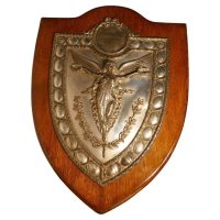 Large Arts and Crafts Shield Trophy with Nike the Goddess of Victory