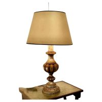 Large Carved Wooden Table Lamp This is a great statement piece, it has a large