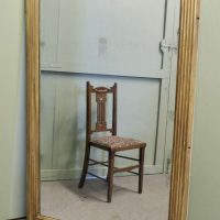 Large Early 19th C Rectangular Mirror Wide Reeded Frame