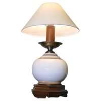 Large French Mid Century Ceramic Globe Lamp