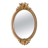 Large French Rococo Oval Gilt Wall Mirror
