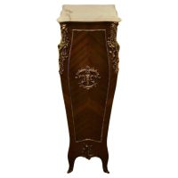 Large French Rococo Walnut and Ormolu Pedestal