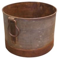 Large Galvanised Steel and Iron Cauldron Log Bin