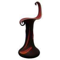 Large Glass Jack in the Pulpit Art Glass Vase, Dynamic Black and Volca