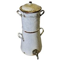 Large Kitchen Range Enamel Coffee Urn Samovar