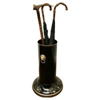 Large Lacquered Metal Stick Stand, Umbrella Stand