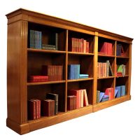 Large Oak Four-Section Library Bookcase with Book Slides, c.1900