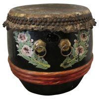 Large Painted Folk Art Drum This Is a Very Bright and Colourful Piece