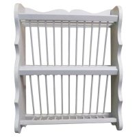 Large Painted Wall Hanging Pine Plate Rack