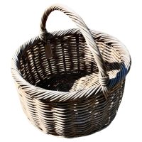 Large Round French Antique Wicker Bread Basket