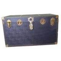 Large Vintage Faux Leather Studded Travel Trunk