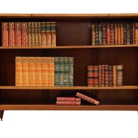 Late 19th Century Mahogany Open Bookcase with Tunbridge Ware Inlay
