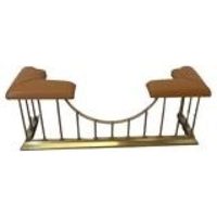 Leather Upholstered Brass Club Fender