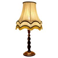 Lovely Oak Turned Barley Twist Table Lamp