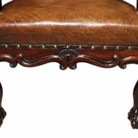 19thc Walnut X Frame Stool