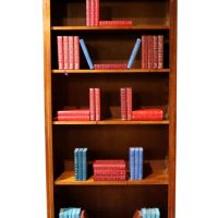 Mahogany Inlaid Edwardian Style Open Bookcase, Circa 1950