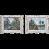 Pair of Framed Oil Paintings by James Wallace, 1872– 1911 a Scottish Artist