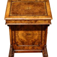 Mid-19th Century Burr Walnut Davenport Desk with Satinwood Interior, Circa 1860