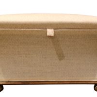 Mid 20th Century Waisted Upholstered Storage Ottoman