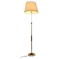 Mid Century Modern Chrome and Wood Telescopic Floor Lamp