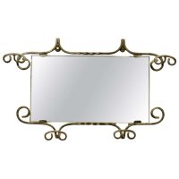 Mid Century Retro Wrought Iron Mirrored Hat and Coat Rack