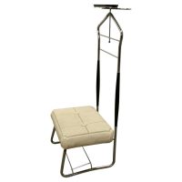Midcentury Chrome and Vinyl Gentleman’s Valet Seat, Suit Hanger 1950s Chrome