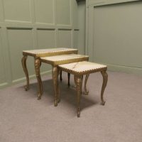 Nest of 3 Brass and Marble Topped Tables This is a very attractive set
