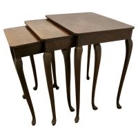 Nest of Three Walnut Art Deco Tables