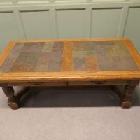 Oak Farmhouse Coffee Table with Slate Top This is a good honest farmhouse table