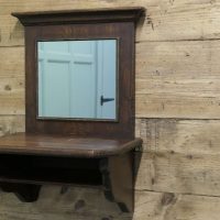 Oak Wall Hanging Cloakroom Mirror with Shelf, Cloakroom or Bathroom A useful piece