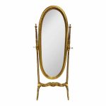 Antique Wooden Gilded Floor Mirror