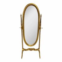 Antique Wooden Gilded Floor Mirror